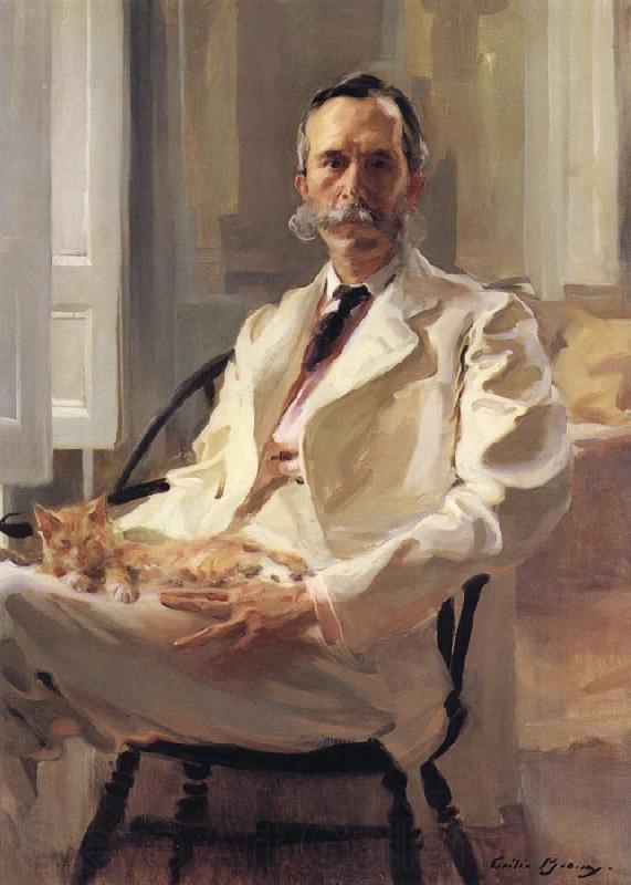 Cecilia Beaux Man with the Cat Portrait of Henry Sturgis Drinker Norge oil painting art
